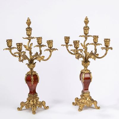 Candelabri in bronzo, Francia, XIX secolo