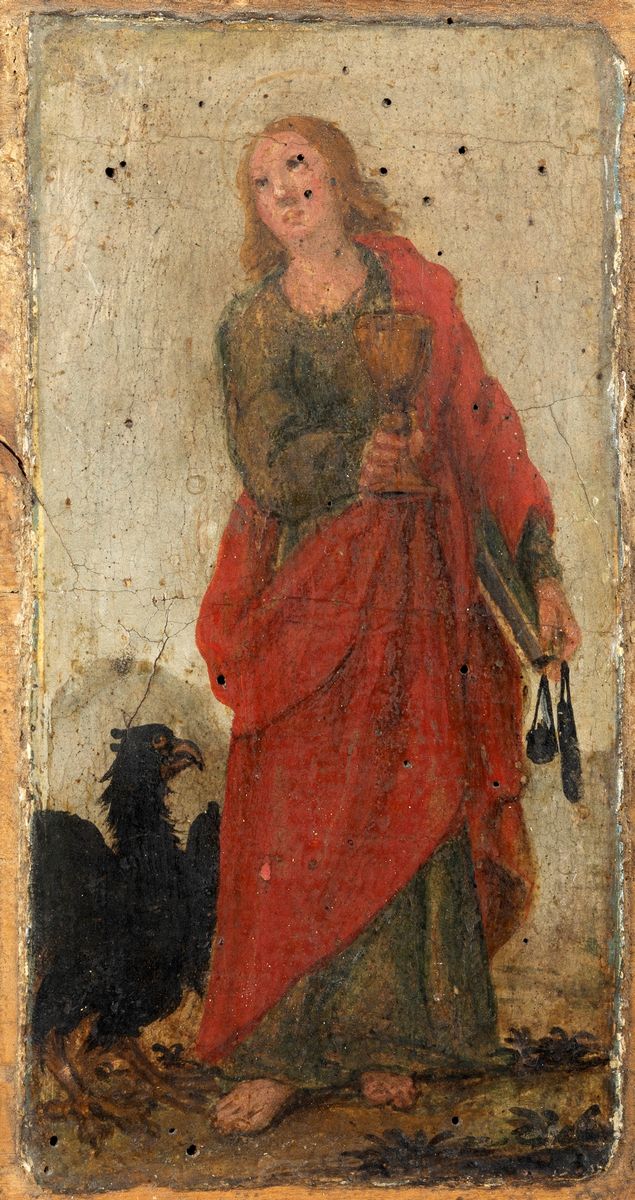 Scuola Italiana, Secoli XVI-XVII - San Giovanni Battista; e San Giovanni Evangelista, En Pendant