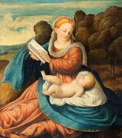 Madonna con Bambino in un Paesaggio