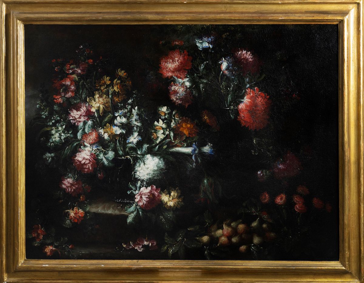 Margherita Caffi - Natura Morta di Fiori e Frutta En Plein Air