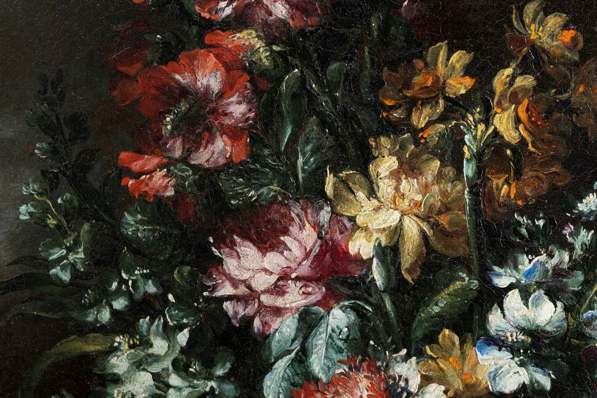 Margherita Caffi - Natura Morta di Fiori e Frutta En Plein Air