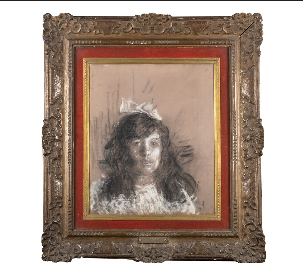 Antonio Mancini - Fanciulla con Fiocco in Testa