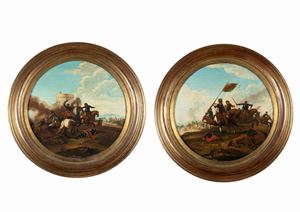 Two battle scenes, en pendant