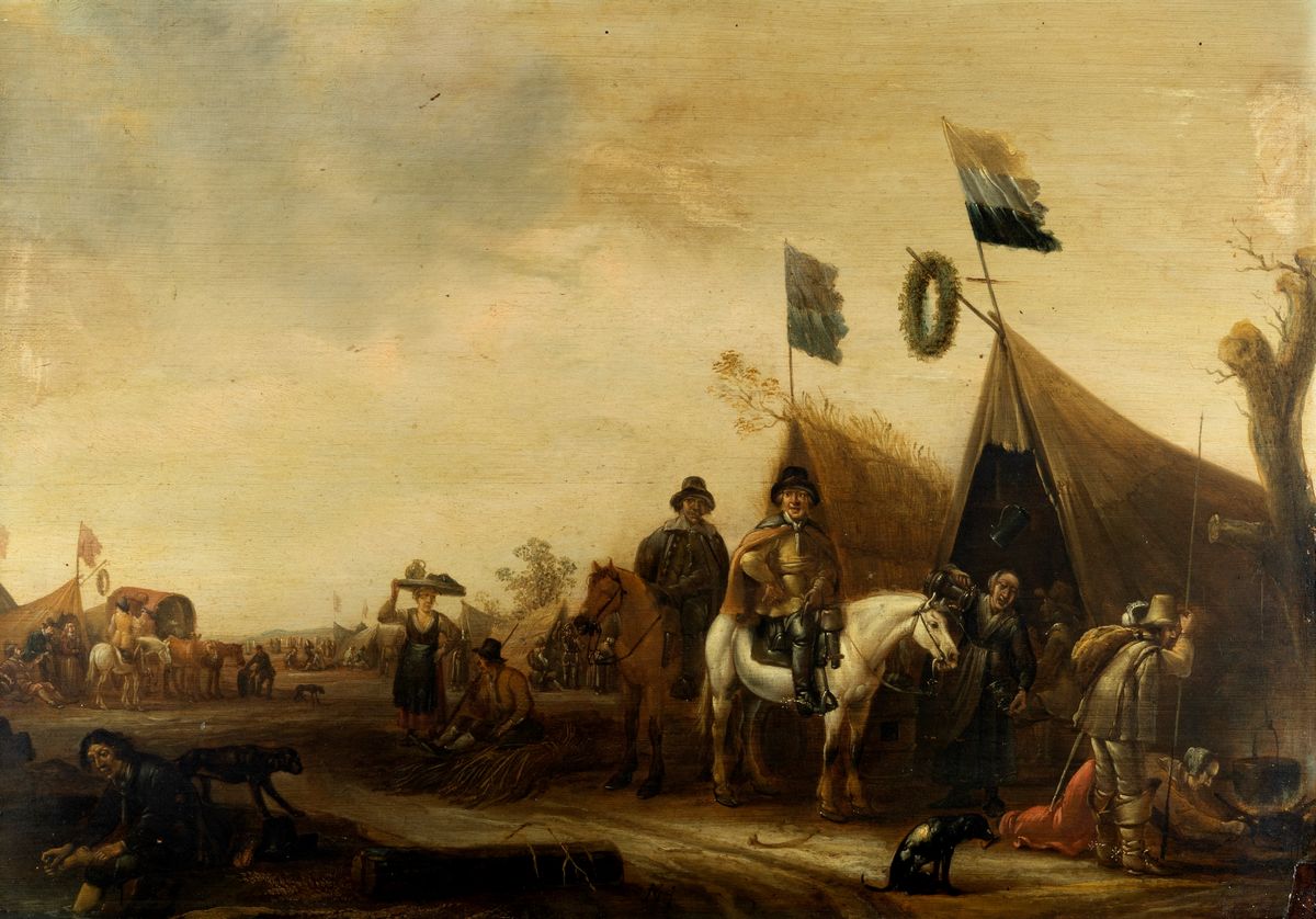 Scuola olandese, secolo XVIII Cavalieri e viandanti presso un