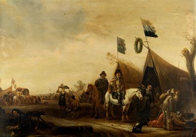 Cavalieri e Viandanti Presso un Accampamento