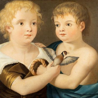 Ritratto di Due Bambini con Cardellino e Ciambella