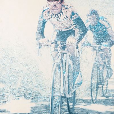 Bugno - Poster cancellato applicato su tela, 1995