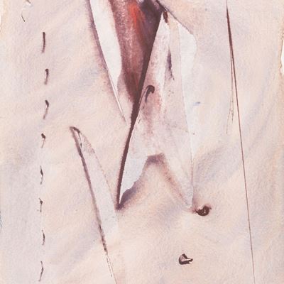 Senza titolo, tempera su carta applicata su cartone