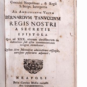 Ad amplissimum virum Bernardum Tanuccium regis nostri a secretis epistola qua ad XXX virorum clarissimorum de dedicatione sub ascia
