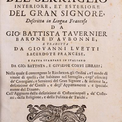 Relatione del Serraglio interiore et esteriore del Gran Signore, 1682