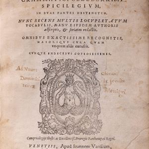 Luigi Giovanni Scoppa - Spicilegium, in duas partes distinctum, nunc recens multis locupletatum vocabulis, manu ejusdem authoris adscriptis et seriatim redactis