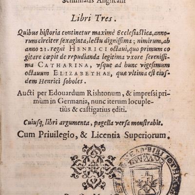 De origine ac progressu schismatis Anglicani libri tres
