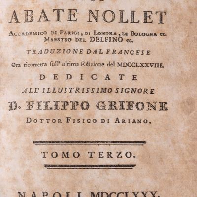 Nollet Jean Antoine, Lezioni di fisica sperimentale