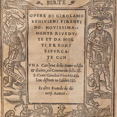 Benivieni, Opere con commento di Giovanni Pico Mirandola - Seconda edizione, 1522