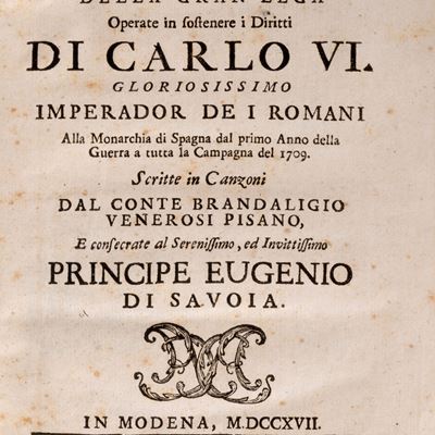 Le imprese militari della gran lega operate in sostenere i diritti di Carlo VI gloriosissimo impe...