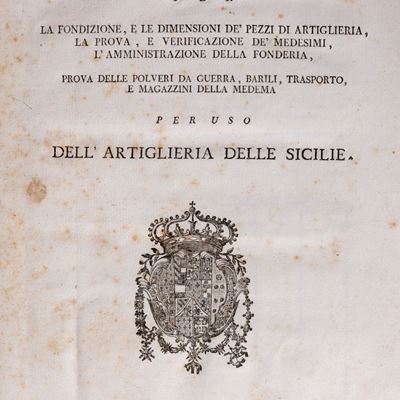 Regolamento per la fondizione e le dimensioni de' pezzi di artiglieria, Napoli, 1792