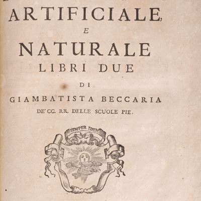 Beccaria, Dell'elettricismo artificiale e naturale. Libri due, 1753