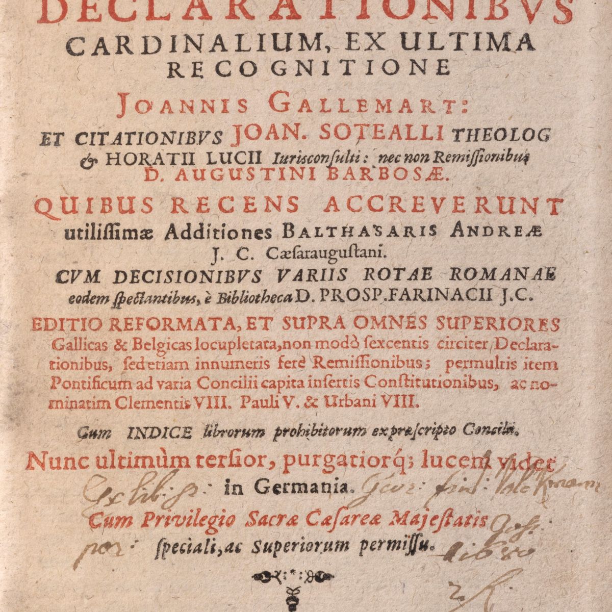 Sacrosantum Concilium Tridentinum, Additis Declarationibus Cardinalium, in 8°, Coloniae Agrippina...