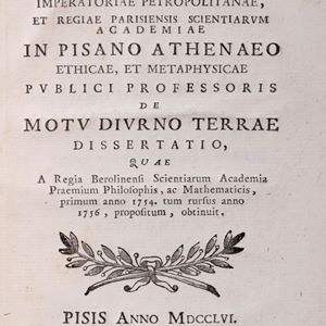 Paolo Frisi - De motu diurno terrae. Dissertation