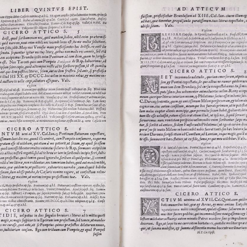 Marco Tullio Cicerone - Epistolae ad Titum Pomponium Atticum. Prima edizione con interpretazioni ...