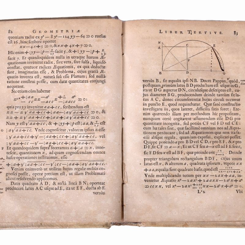 Renato Cartesio - Geometria analitica | Terza edizione latina, Amsterdam 1683