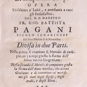 Gio Battista Pagani - Metodo di computare i tempi. Divisa in due parti.