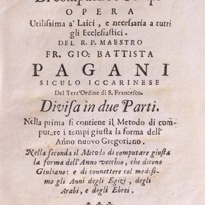 Metodo di computare i tempi. Divisa in due parti