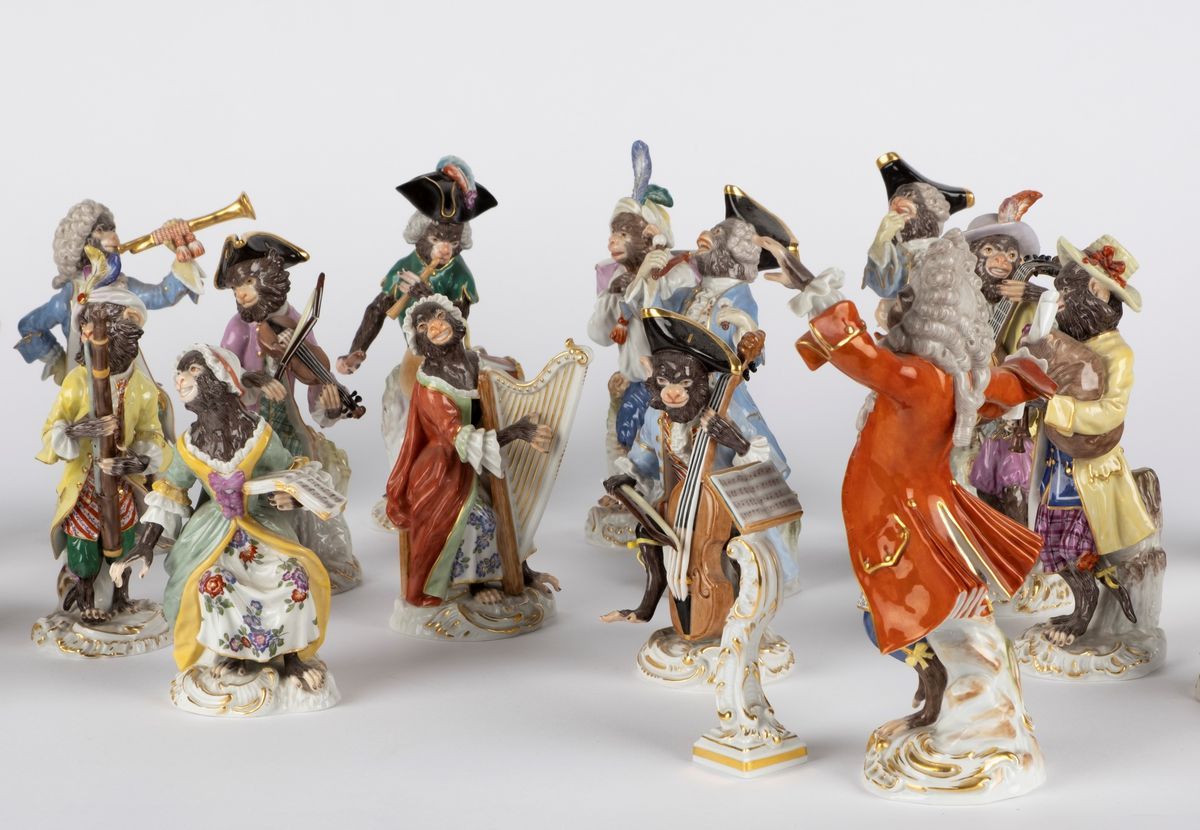 'L'orchestra delle Scimmie'. Manifattura di Meissen, Secolo XX