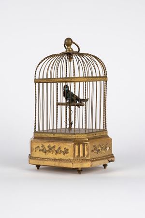 A cage with bird music box. France, 19th c.