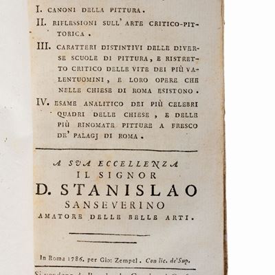 Saggio pittorico, 1786