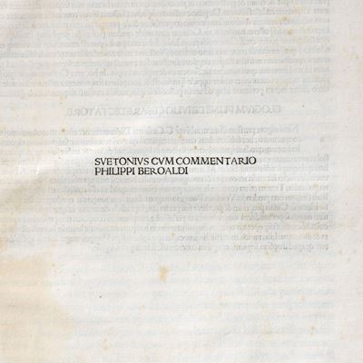 Vitae XII Caesarum con Commentario di Filippo Beroaldo - Edizione originale del 1493