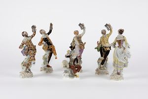  - Sei figurine in porcellana di Meissen