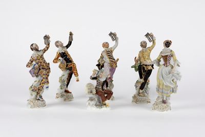 Sei Figurine in Porcellana di Meissen