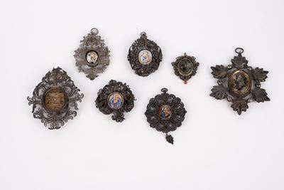 Sette Pendenti in Filigrana D'argento, Sicilia, Secoli XVIII-XIX