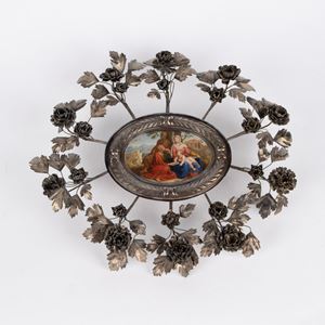 Miniature on copper depicting the Holy Family. Late 18th/early 19th century