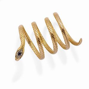 A 18k yellow gold, sapphire and diamond bracelet, Early XX century, defects
