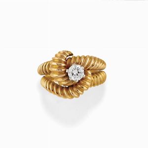 Anello con diamante, 1950 circa