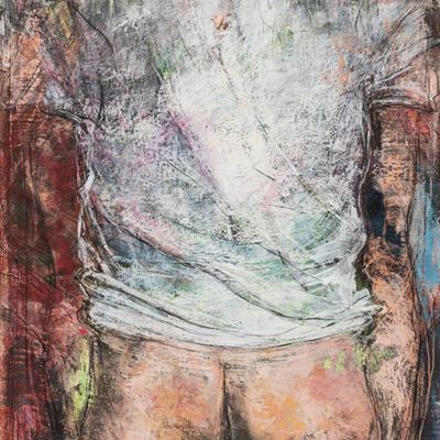 T shirt bianca, tecnica mista su cartoncino, 1984