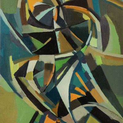 Composizione, olio su tela, 61 x 46 cm, anni '60