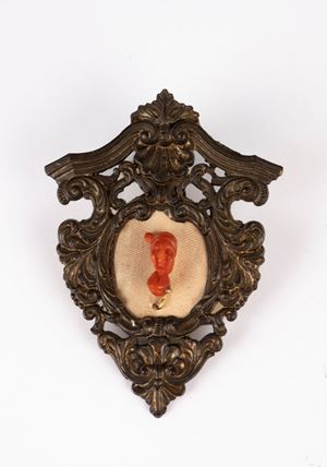 ☼Testina in corallo. Sicilia, secolo XVIII/XIX