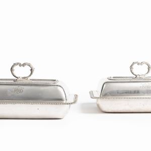 A couple of silver entree dishes, Edinburgh, 1824