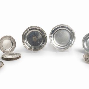 Thirtyfive 800, 900 and 925 silver dishes, Italy, 20th Century