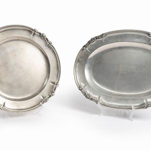 A silver plate and tray, Massoni, Italy, 20th Century