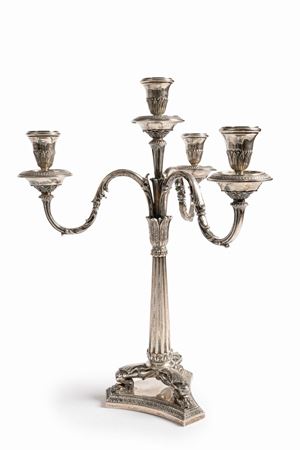 A silver candelabra, Italy, 20th Century