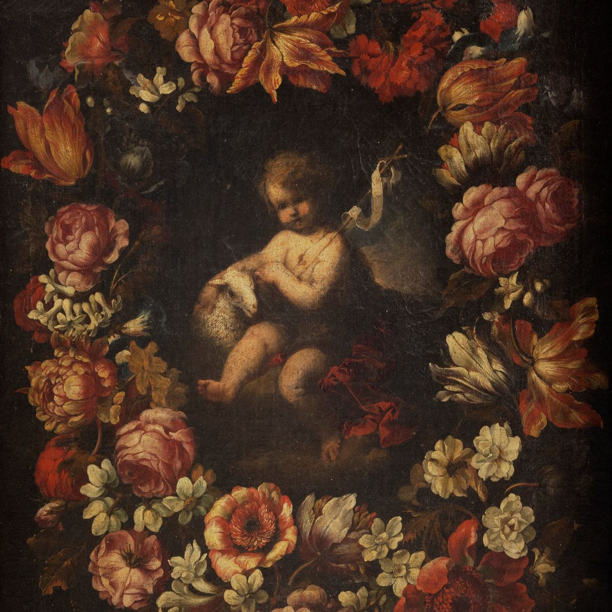 Scuola Dell'italia Settentrionale, Secolo XVII - San Pietro e San Giovannino Entro Ghirlande di F...