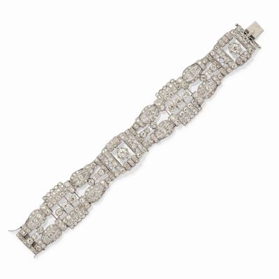 Bracciale in platino con diamanti, circa 1925