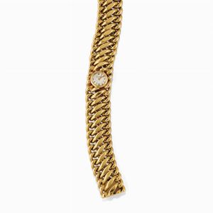 A 18K yellow gold bracelet-wristwatch, Cartier