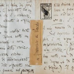 Gabriele D'Annunzio, Francesco de Pinedo - Letter of 4 autographed pages