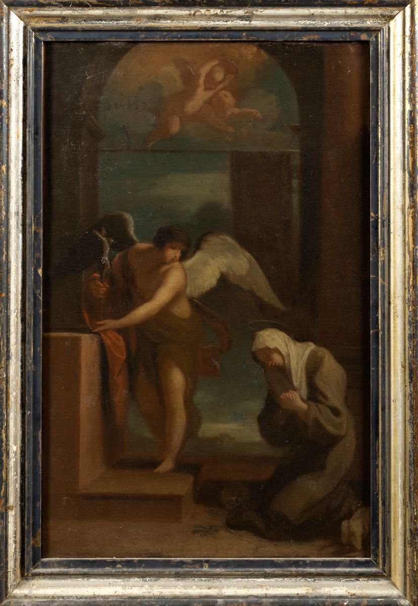 Scuola Romana, Secolo XVII - Visione di Santa Margherita da Cortona (bozzetto)