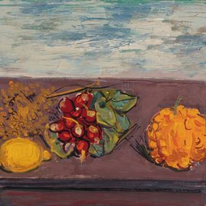 Natura marta con limone e rapanelli